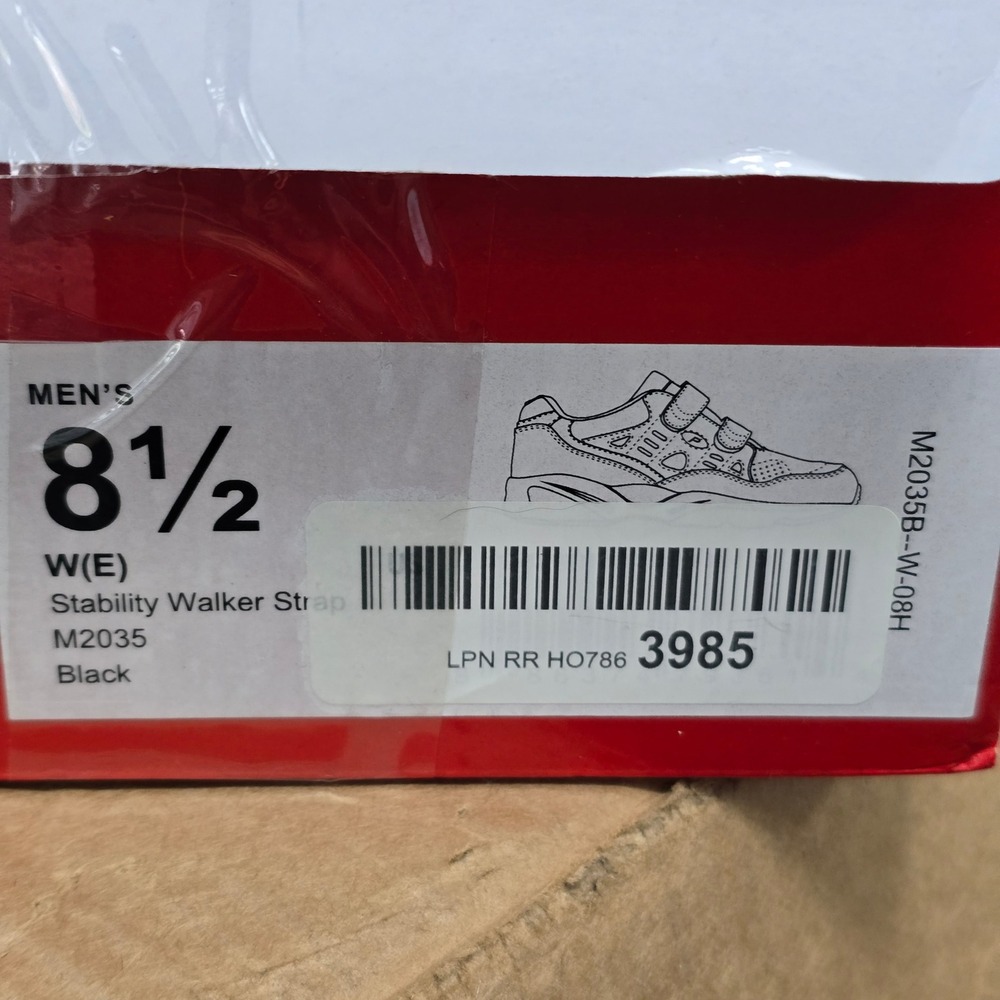 Propet Mens Stability Walker Strap Black Leather Sneakers M2035 Wide E Size 8.5 - Picture 5 of 5